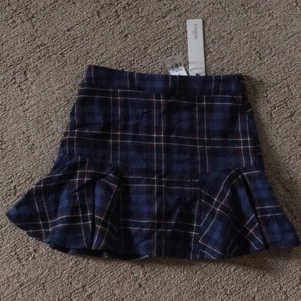 LF Plaid Fit and Flare Mini Skirt